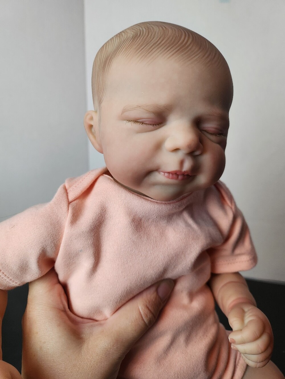 Joanna Kazmierczak Reborn Baby Doll Sleeping Painted Hair